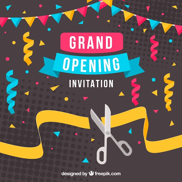 Free: Realistic cut ribbon grand opening background Free Vector - nohat.cc