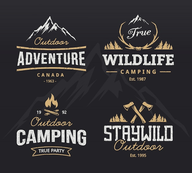  logo, banner, vintage, label, travel, design, logo design, template, badge, nature, stamp, mountain, vintage logo, retro, typography, forest, hipster, silhouette, camping