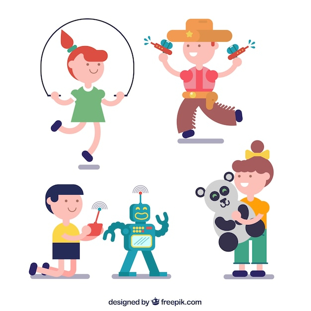 kids,design,children,happy,kid,time,child,human,robot,person,flat,rope,flat design,fun,play,funny,characters,good,jump,entertainment