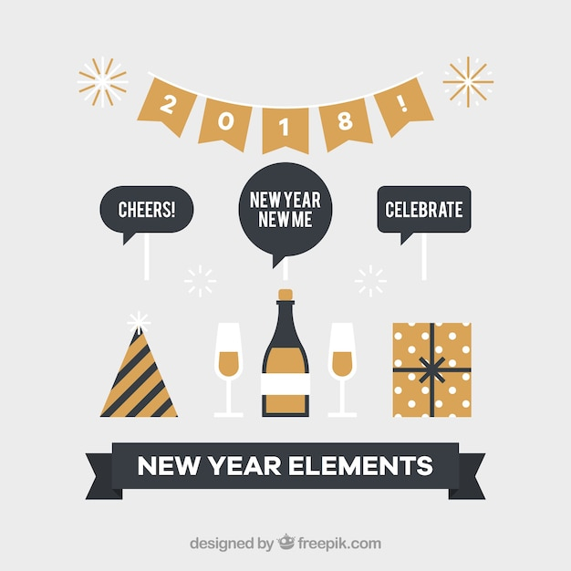 happy new year,new year,party,design,gift,celebration,happy,holiday,event,happy holidays,flat,champagne,new,elements,flat design,december,celebrate,year,festive,season