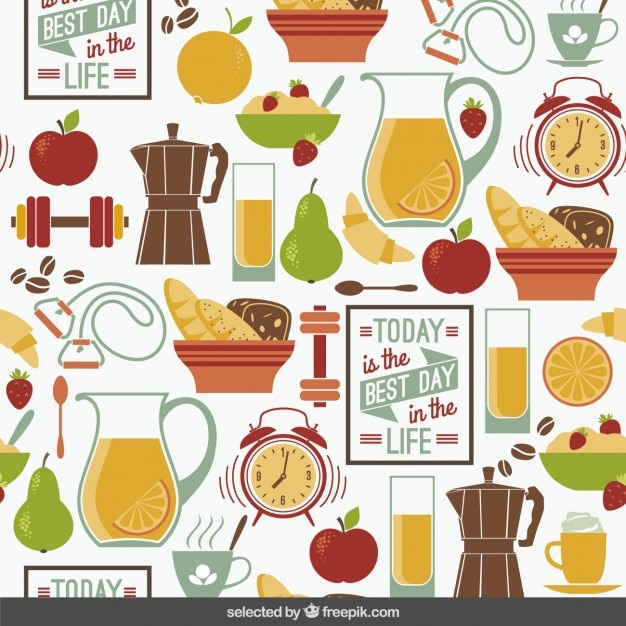 pattern,food,coffee,fitness,clock,fruit,health,orange,fruits,apple,juice,breakfast,healthy,life,healthy food,morning,alarm,alarm clock,concept,croissant