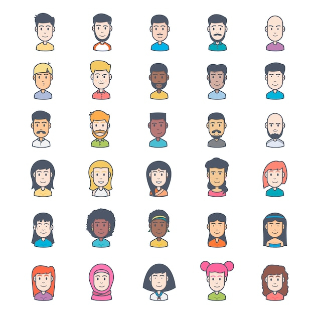  people, icon, face, icons, avatar, expression, faces, icon set, pack, collection, set, different