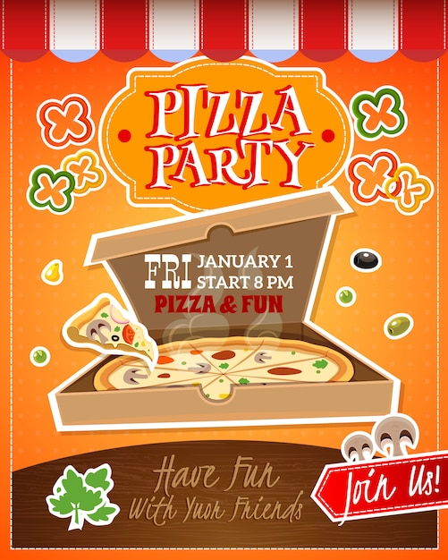 background,flyer,poster,party,cover,template,cartoon,pizza,typography,party poster,layout,wallpaper,art,vegetables,cafe,time,flyer template,cook,friends,party flyer
