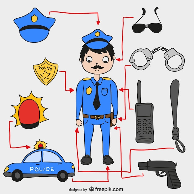 car,badge,man,cartoon,badges,cars,elements,police,gun,cap,sunglasses,uniform,policeman,pistol,police car,police badge,police man,police cap,policewoman