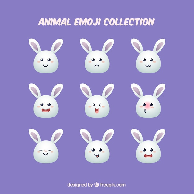 design,animal,face,cute,smile,happy,flat,emoticon,rabbit,smiley,flat design,fun,funny,bunny,emotion,cute animals,expression,happy face,laugh,collection