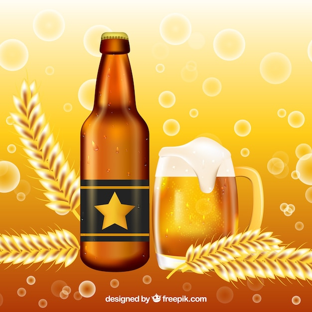 background,beer,bottle,backdrop,bar,glass,drink,grain,beer bottle,foam,beverage,beer glass,barley,realistic,real,brewery,beers,refreshing,beer foam,tankard