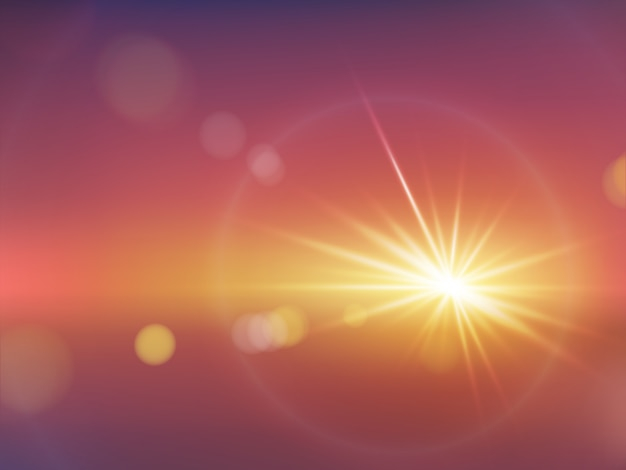 Free: Realistic sunlight effect with blurry bokeh vector 