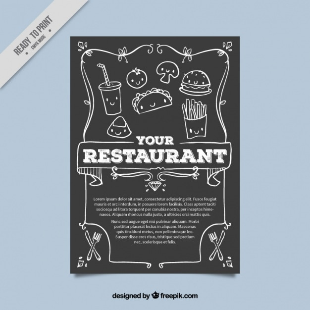 Free: Restaurant menu template with sketches - nohat.cc