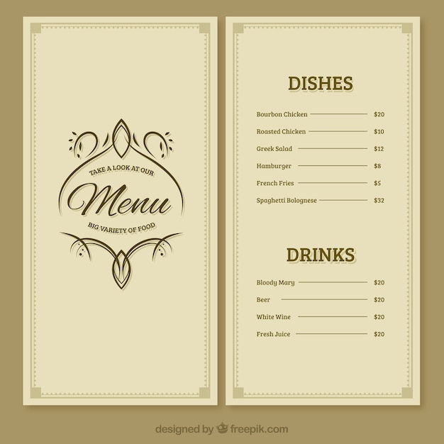 food,vintage,menu,template,restaurant,retro,restaurant menu,food menu,drinks,dishes,vintage retro