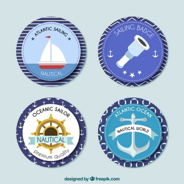label,design,badge,sea,badges,labels,flat,boat,rope,round,elements,ocean,anchor,stickers,flat design,nautical,marine,sailor,sail,navy
