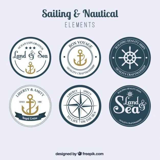 label,badge,sea,badges,rope,round,elements,ocean,anchor,stickers,nautical,marine,sailor,sail,navy,sailing,nautic,rudder,rounded,maritime