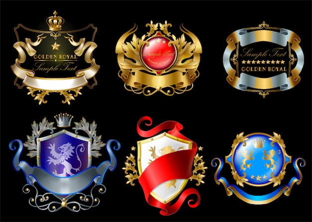  background, frame, ribbon, vintage, label, gold, star, badge, crown, blue, sticker, red, shield, luxury, black, lion, stars, colorful, golden, ribbons