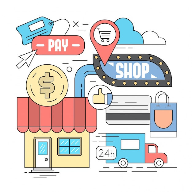 business,sale,icon,money,line,shopping,mobile,web,shop,internet,flat,store,service,online,ecommerce,symbol,buy,retail,commerce,set