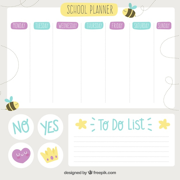 calendar,school,heart,design,education,student,back to school,study,bee,flat,flat design,plan,schedule,date,planner,diary,learn,back,day,timetable