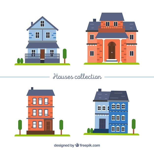 design,house,building,home,construction,flat,architecture,flat design,town,urban,roof,property,apartment,houses,style,pack,collection,set,different,facade