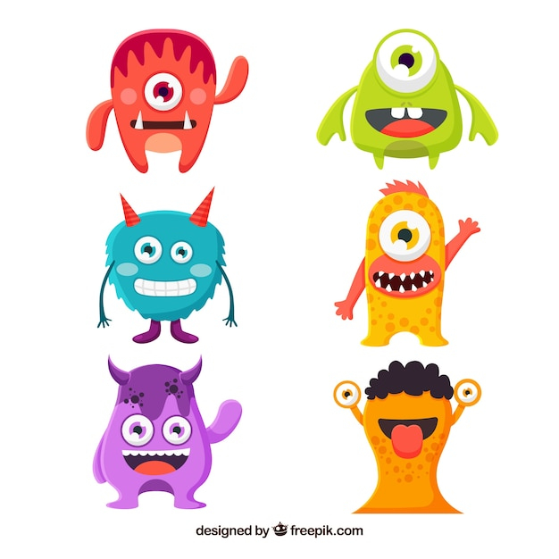 character,cartoon,flat,monster,colors,fun,cartoon character,funny,style,pack,monsters,collection,set,beast,creature,creatures,flat style,beasts