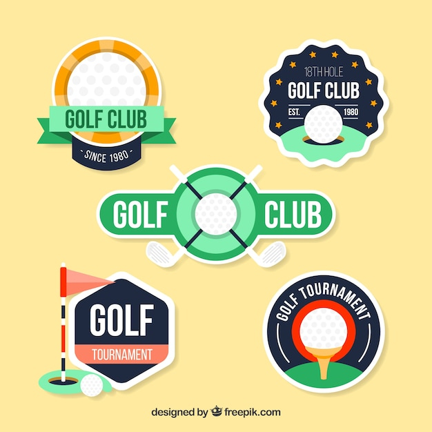 badge,sport,sports,badges,flat,golf,ball,emblem,templates,club,style,pack,course,golf ball,collection,insignia,set,equipment,golf club,golf course