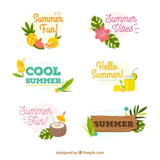 summer,badge,beach,sea,sun,fruits,badges,holiday,emblem,plants,vacation,sunshine,season,pack,collection,insignia,set,emblems,summertime,seasonal
