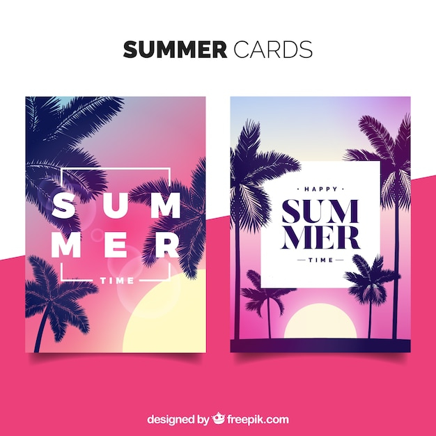 card,summer,beach,sea,sun,holiday,trees,cards,palm,vacation,print,templates,sunshine,season,pack,collection,palm trees,set,ready,summertime
