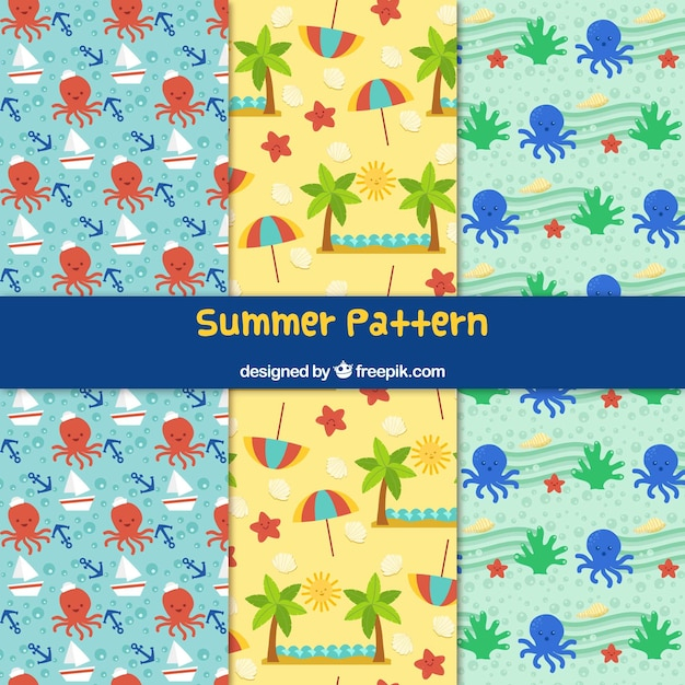 pattern,summer,template,beach,sea,sun,icons,holiday,patterns,flat,elements,vacation,sunshine,style,season,pack,collection,set,summertime,seasonal