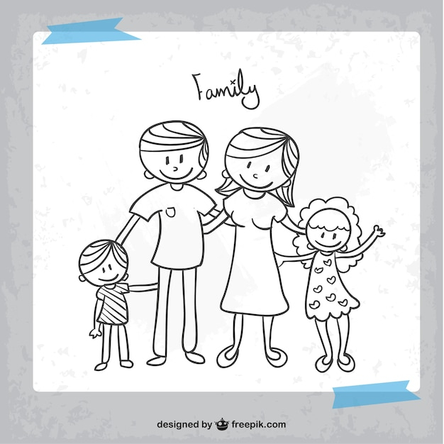  hand, children, family, paper, cartoon, home, hand drawn, cute, doodle, mother, child, human, pen, drawing, illustration, father, graphics, hand drawing, characters
