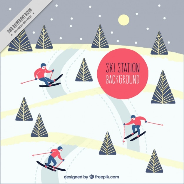background,winter,people,snow,hand,nature,hand drawn,landscape,natural,december,ski,cold,season,drawn,skiing,station,snowy,pines,seasonal