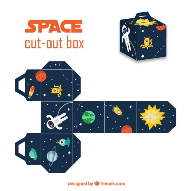birthday,party,box,packaging,space,kid,child,galaxy,package,birthday party,universe,astronaut,alien,cut,cut out