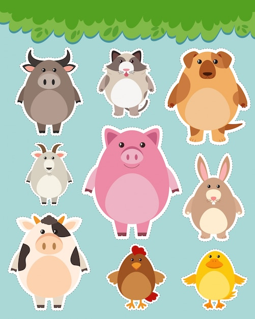 background,icon,template,dog,nature,sticker,animal,cat,farm,chicken,cute,art,animals,graphic,tropical,cow,drawing,rabbit,pig