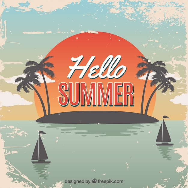 background,vintage,summer,beach,sea,sun,holiday,backdrop,trees,palm,vacation,sunshine,view,style,season,palm trees,summertime,seasonal,sailboats
