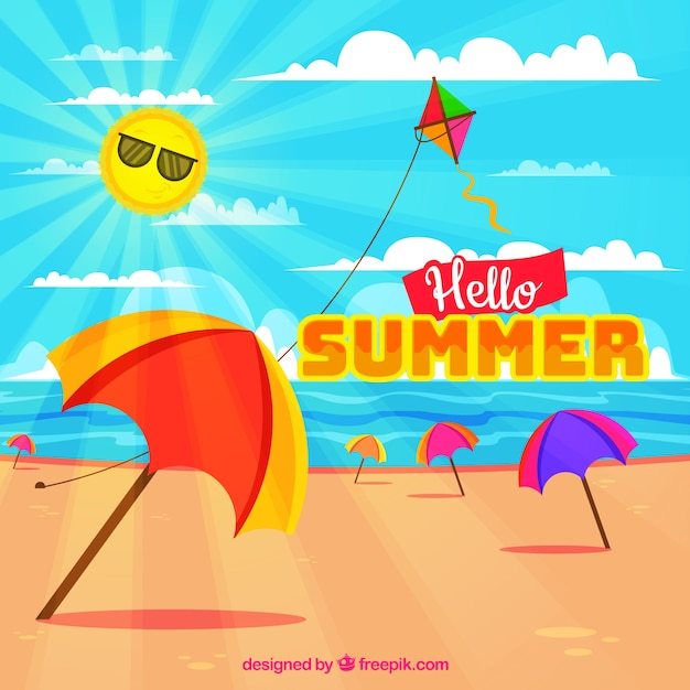 background,summer,beach,sea,sun,sky,holiday,colorful,clouds,backdrop,vacation,sand,sunshine,season,clouds sky,summertime,umbrellas,seasonal