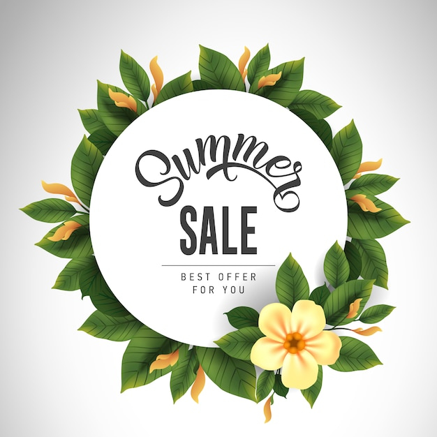 background,banner,brochure,flower,poster,invitation,card,circle,summer,green,wreath,cute,art,leaves,text,holiday,advertising,offer,yellow,creative