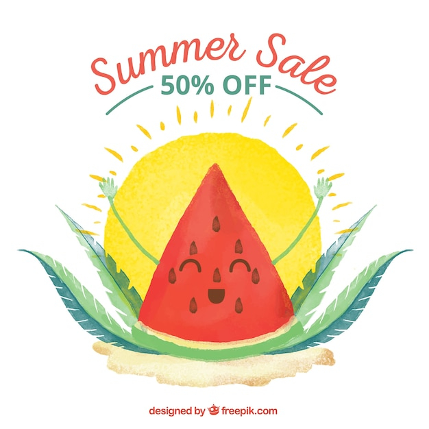 watercolor,sale,texture,summer,template,beach,sea,sun,shopping,shop,discount,holiday,price,offer,sales,vacation,special offer,watermelon,sunshine,season