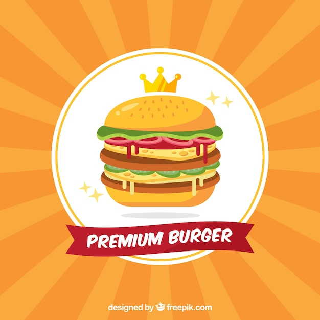 background,food,menu,design,color,flat,burger,colorful background,fast food,food menu,flat design,cheese,eat,hamburger,quality,tomato,lunch,premium,fast,sunburst
