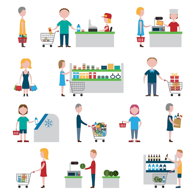  food, business, people, design, man, shopping, fruit, icons, happy, human, person, cook, business people, store, business man, market, elements, supermarket, illustration