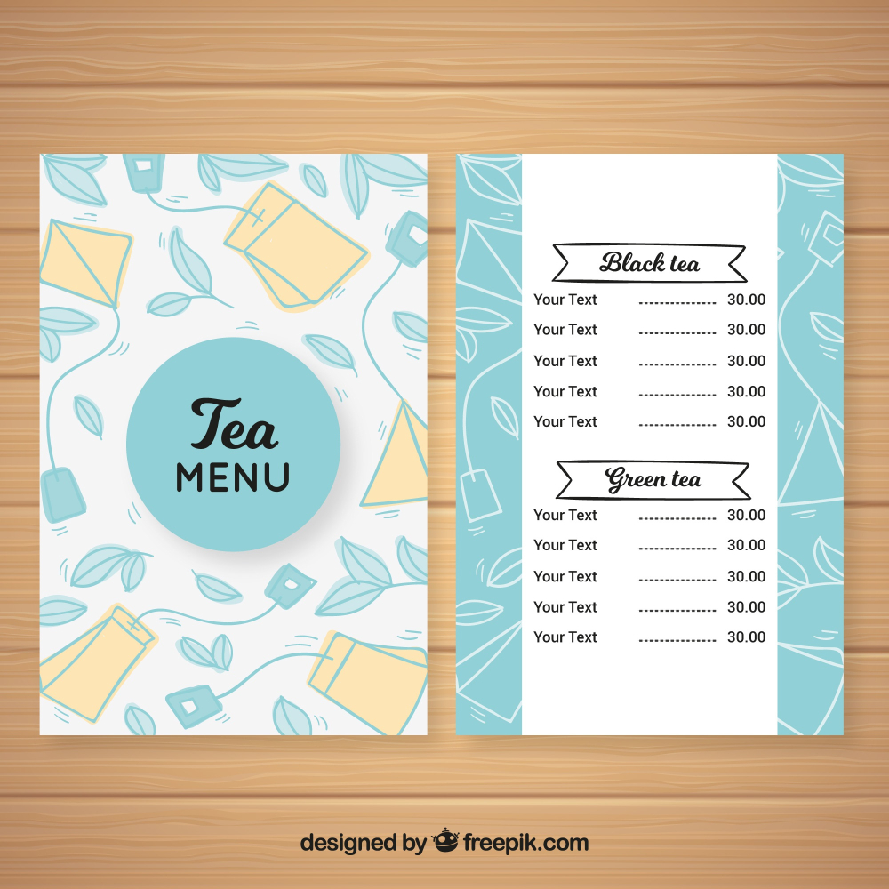 Free: Tea menu template with different types of tea - nohat.cc