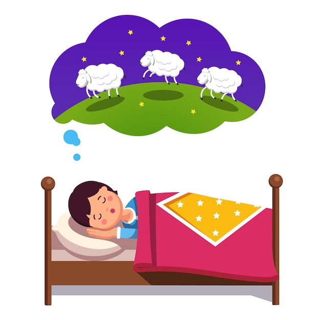  background, icon, template, man, character, cartoon, cute, white background, kid, sign, person, flat, boy, night, white, sheep, sleep, dream, bed, cartoon character