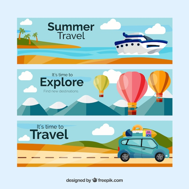  banner, car, travel, beach, road, world, banners, landscape, boat, balloons, mountains, vacation, tourism, templates, trip, holidays, air, journey, traveling, traveler