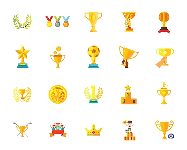  design, icon, star, hand, money, badge, crown, sport, football, soccer, wreath, award, game, yellow, golden, flat, golf, success, winner