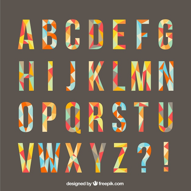 abstract, geometric, typography, font, alphabet, colorful, polygonal, abc, typo, polygons, geometrical, horizontal, made