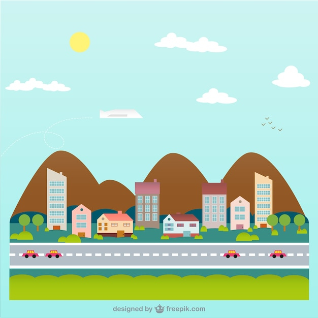 background,city,house,template,geometric,building,cloud,mountain,road,geometric background,drawing,buildings,life,traffic,urban,city buildings,scene,editable,panorama