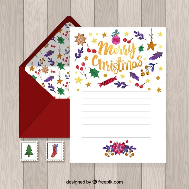 watercolor,christmas,christmas card,merry christmas,template,santa,xmas,box,red,celebration,delivery,happy,holiday,festival,letter,envelope,happy holidays,mail,decoration,christmas decoration