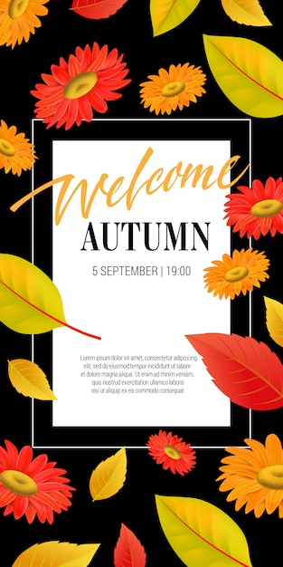 background,pattern,flower,frame,poster,sale,invitation,party,card,flowers,nature,autumn,leaves,orange,black,happy,promotion,graphic,text,holiday