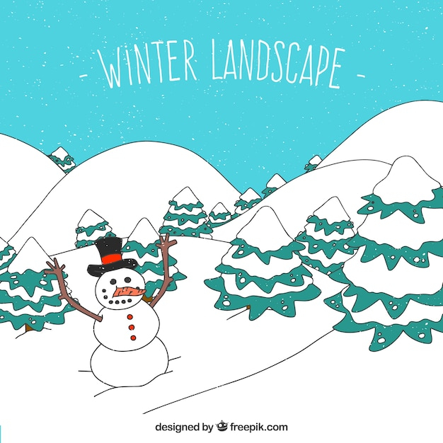 winter,snow,design,hand,nature,mountain,hand drawn,landscape,snowman,trees,december,mountains,cold,season,drawn,winter tree,seasonal