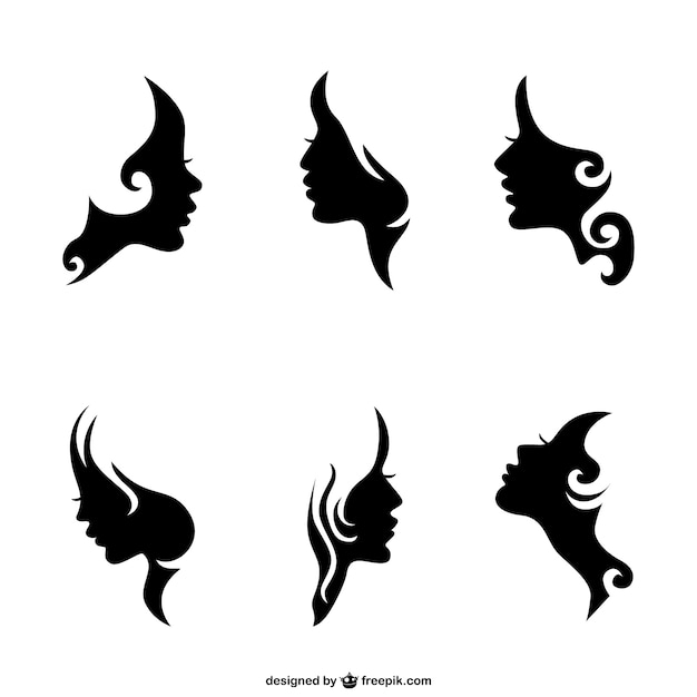  face, silhouette, illustration, head, woman silhouettes, silhouettes, girl silhouette, curved lines, women face, woman illustration