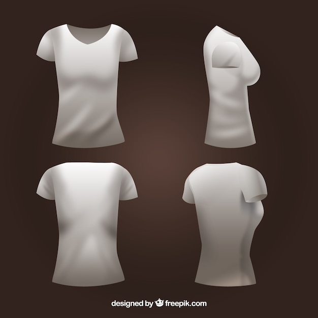 fashion,sport,shirt,clothes,white,tshirt,clothing,cloth,female,back,textile,view,cotton,style,pack,perspective,collection,set,different,realistic