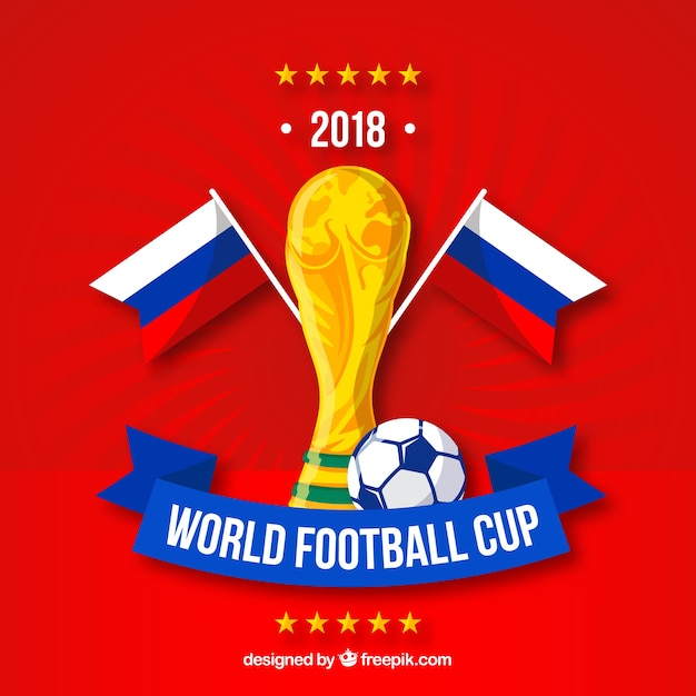  background, sport, world, football, sports, game, golden, flat, backdrop, cup, trophy, ball, flags, style, 2018, tournament, paints, flat style, football game