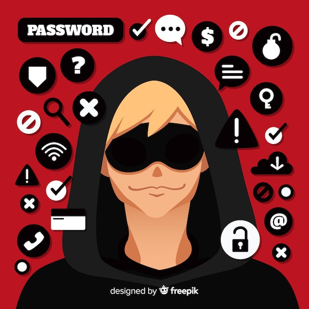 design,computer,character,web,network,internet,web design,security,flat,mask,safety,flat design,identity,cyber,young,danger,programming,virus,thief,computer network