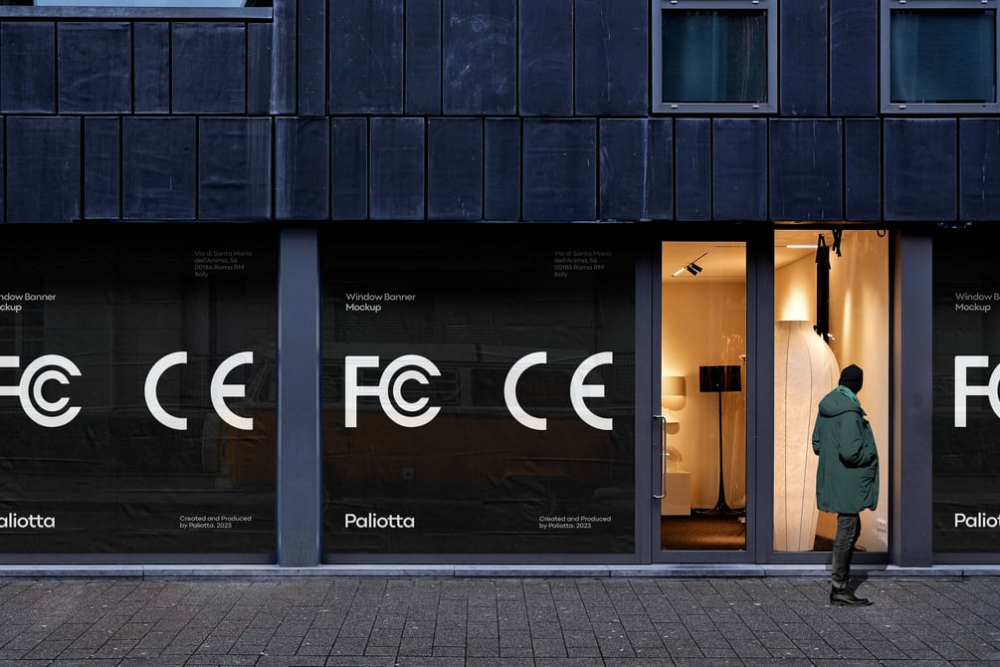 window,mockup,building,font,facade,city,signage,commercial building,advertising,electric blue,graphics,dark,black,night