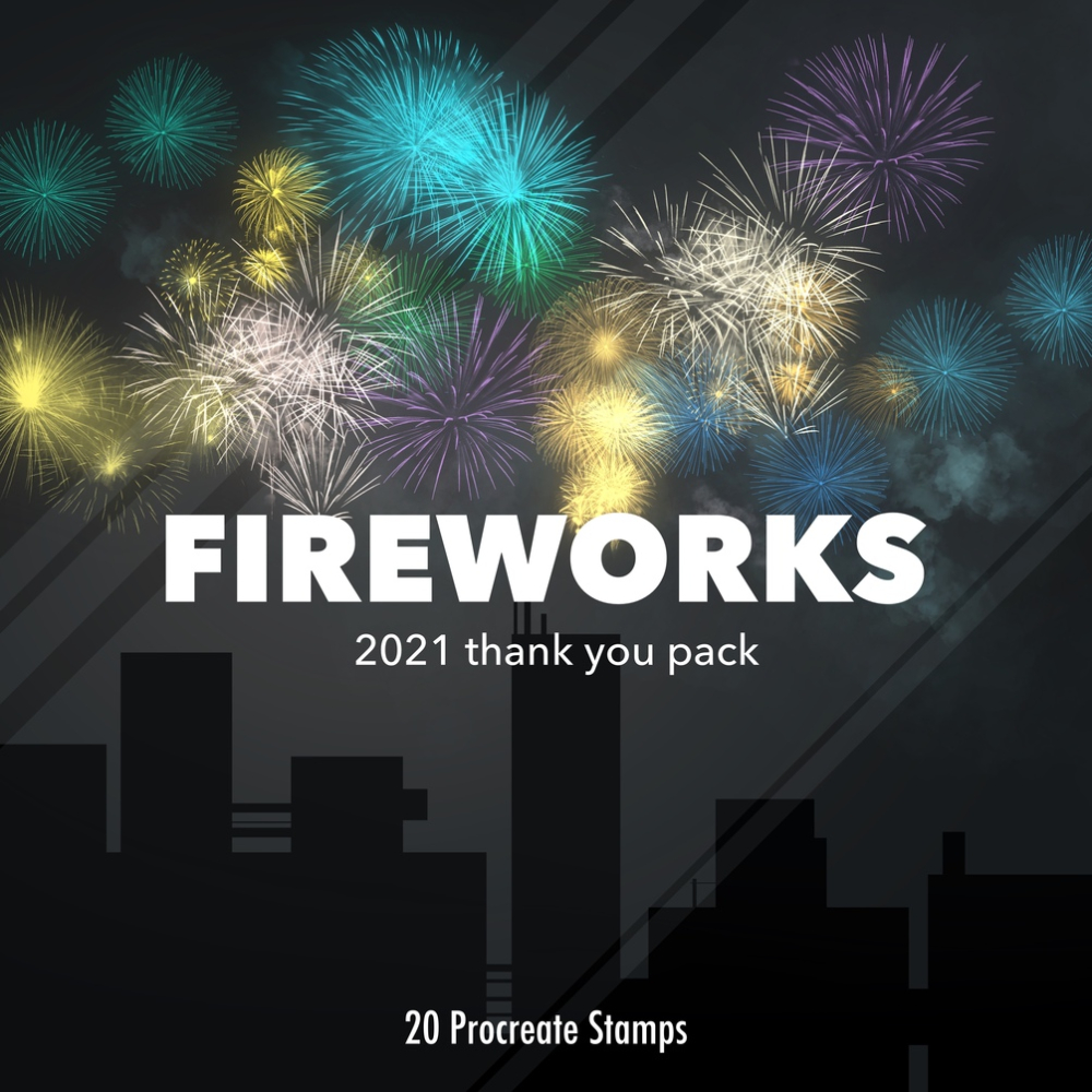 fireworks,new year,procreate,fireworks stamps