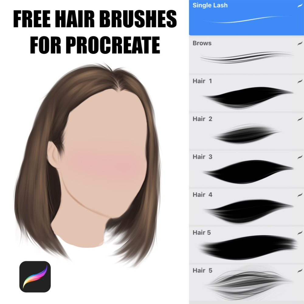 Free: FREE HAIR BRUSHES FOR PROCREATE APP 